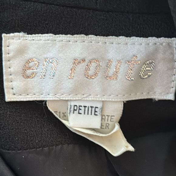 En Route Vintage Black Beaded Dinner Jacket Shawl Collar Size Petite - Picture 6 of 7